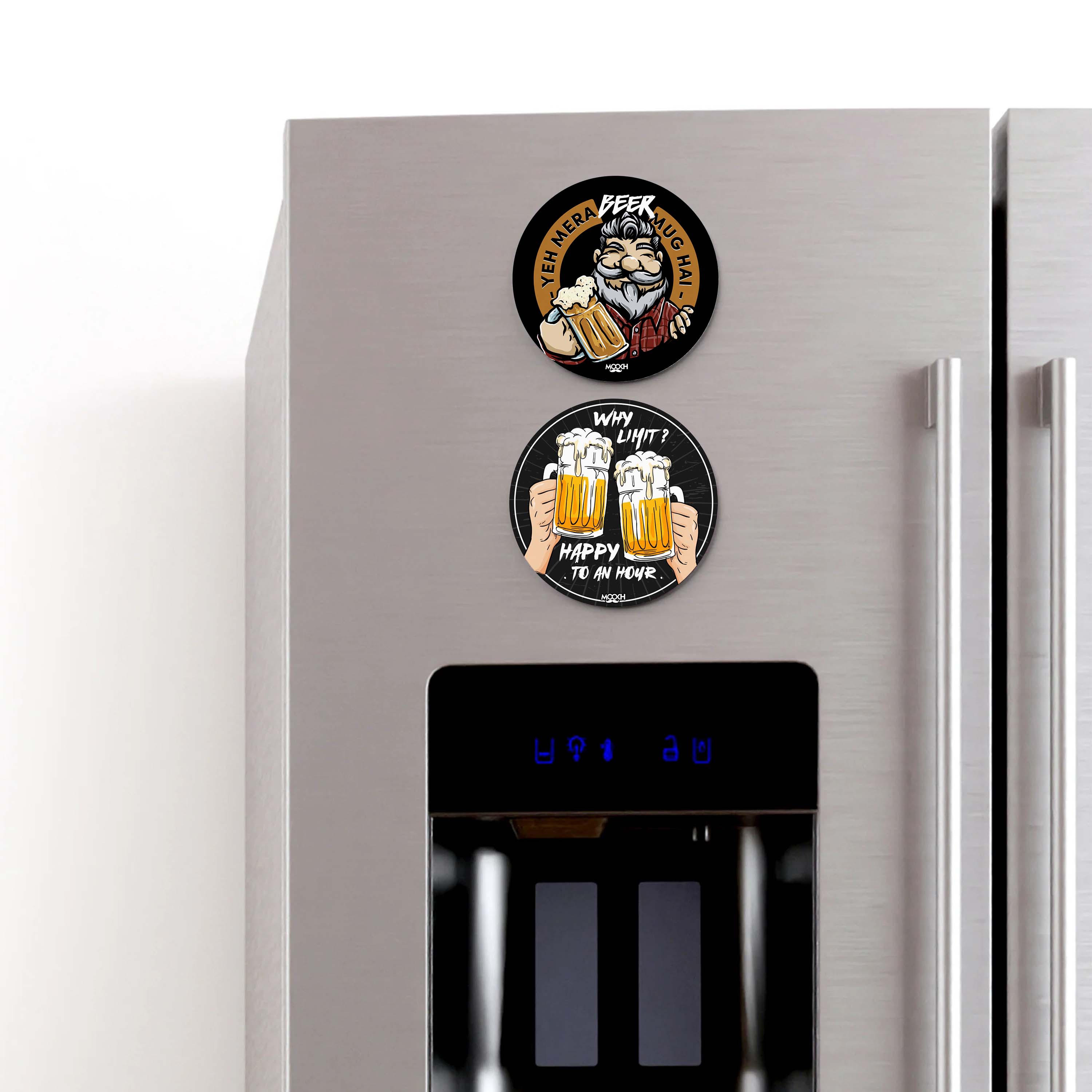 Mooch Magnetic Coaster - Yeh Mera Beer Mug Hai Mooch