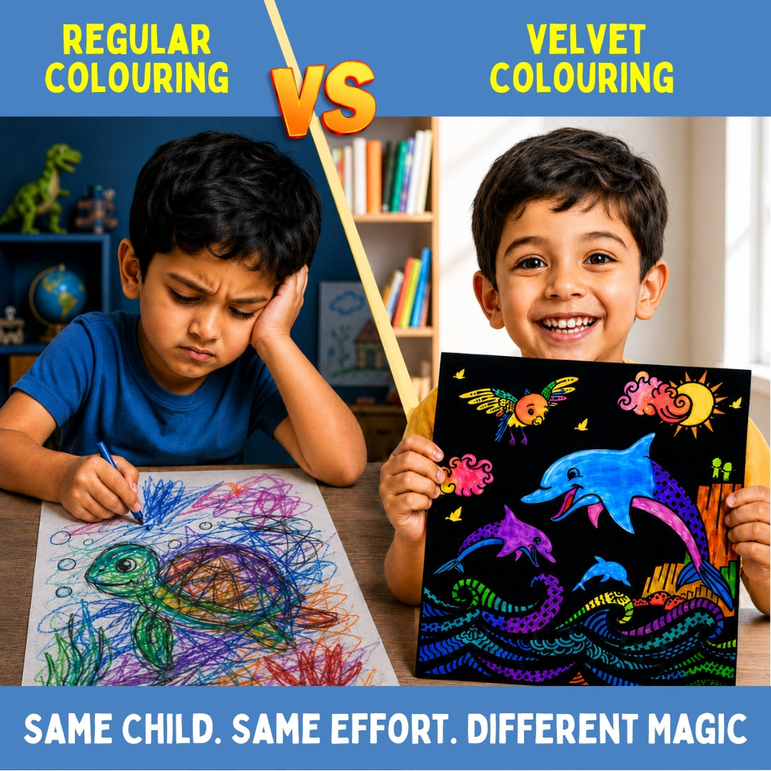 PepPlay Colour in Velvet - Ocean Life | Mess-Free Colouring Fun | 3+ Years
