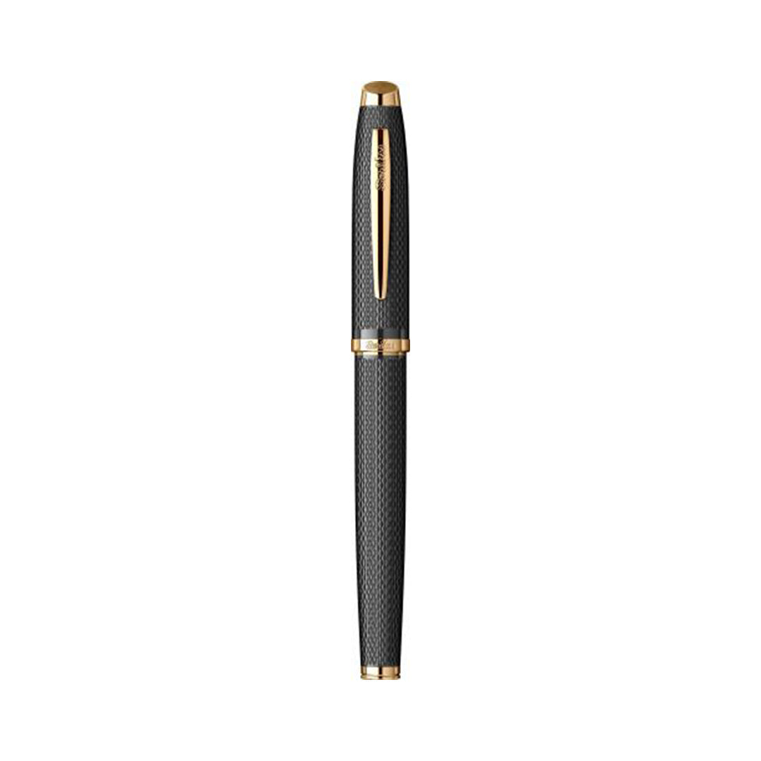 Scrikss | Oscar 390 | Fountain Ink Pen | Medium | Matt Black with Gold Trims Scrikss