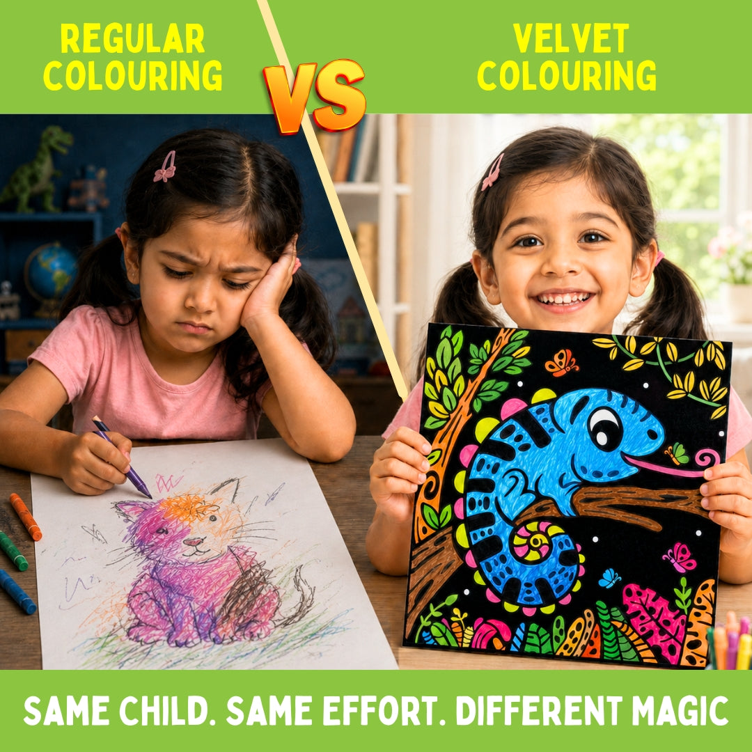 PepPlay Colour in Velvet - Wild Life | Mess-Free Colouring Fun | 3+ Years