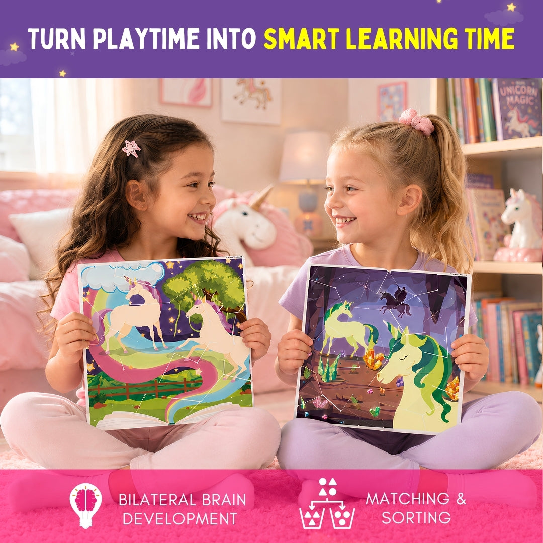 PepPlay Mosaic Sticker By Number - Magical Unicorn | Boost Focus Through Sticker Art | 4+ Years