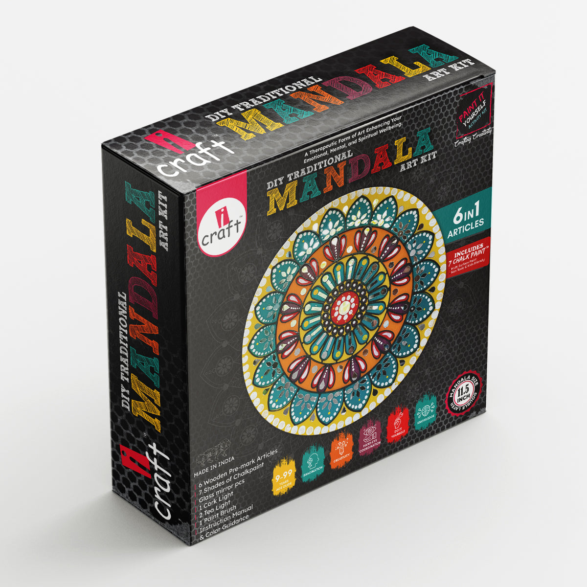 iCraft Traditional Mandala Art Kit - Diwali Painting Set iCraft