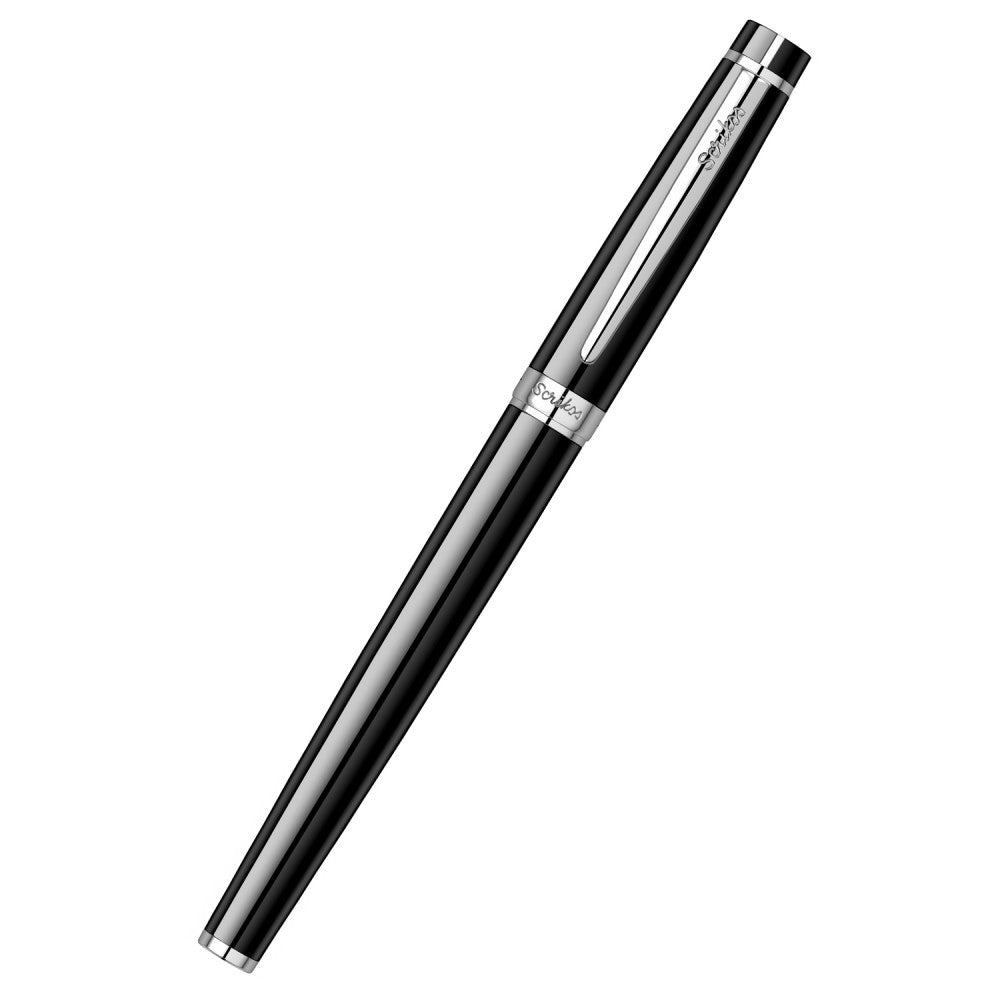 Scrikss | Honour 38 | Glossy Black | Roller Pen | Chrome Plated Trims Scrikss