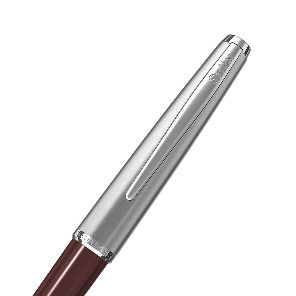 Scrikss | Roller Ball Point Pen | Metropolis | Burgundy Barrel Scrikss