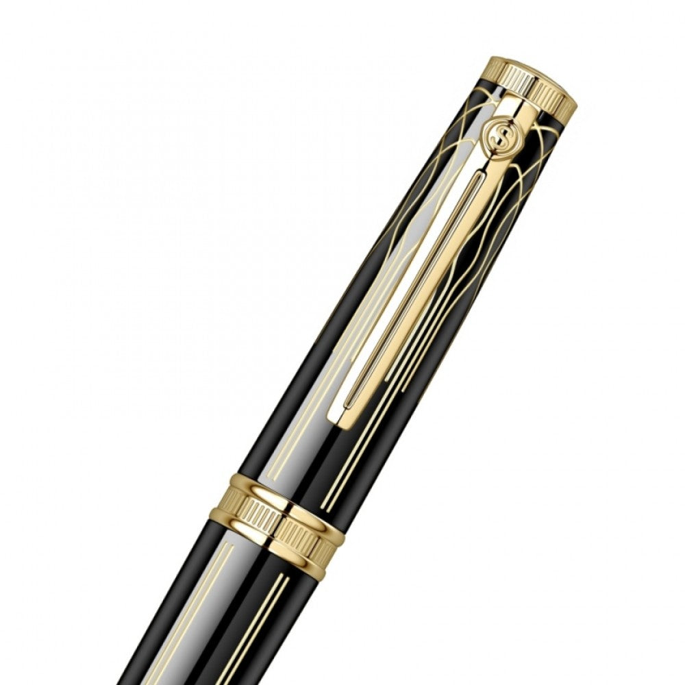 Scrikss | Heritage | Glossy Black | Roller ball Pen | 23k Gold Plated | 1.0mm Scrikss