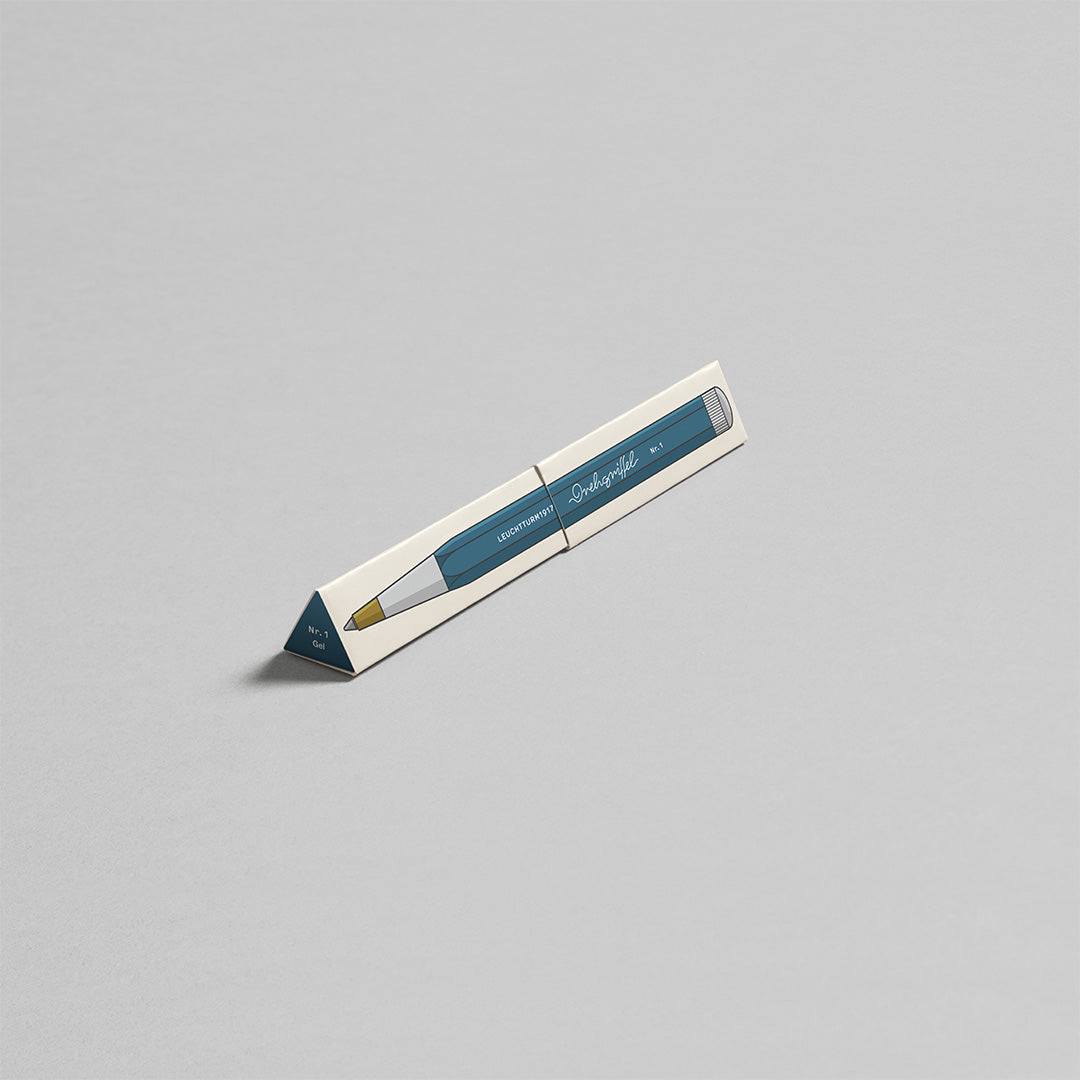 LEUCHTTURM1917 Gel Pen with Document Proof Black Ink | Drehgriffel No. 1 | Stone Blue| Twist Mechanism LEUCHTTURM1917