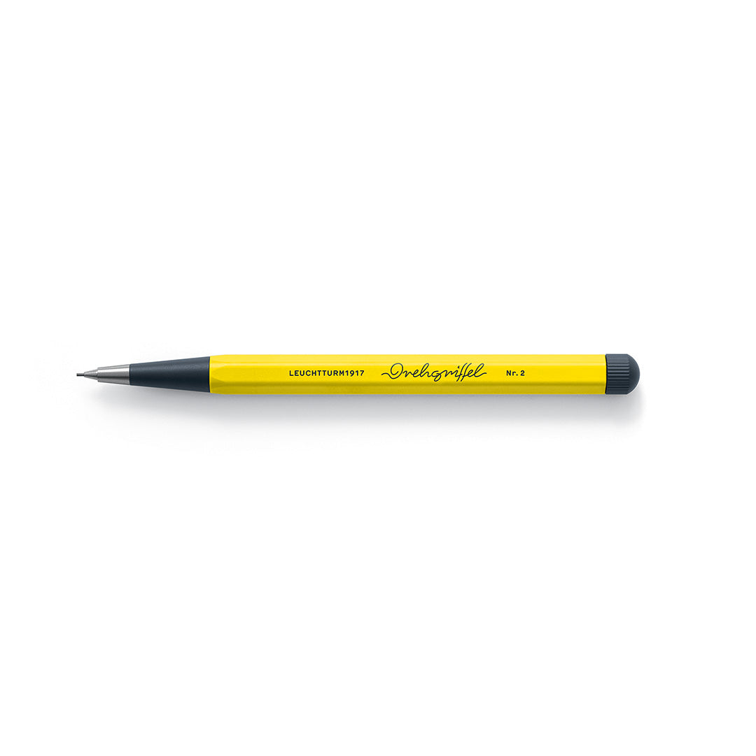 LEUCHTTURM1917 0.7mm Mechanical Clutch Pencil | Graphite HB Lead | Drehgriffel No. 2 | Lemon Yellow | Twist Mechanism LEUCHTTURM1917