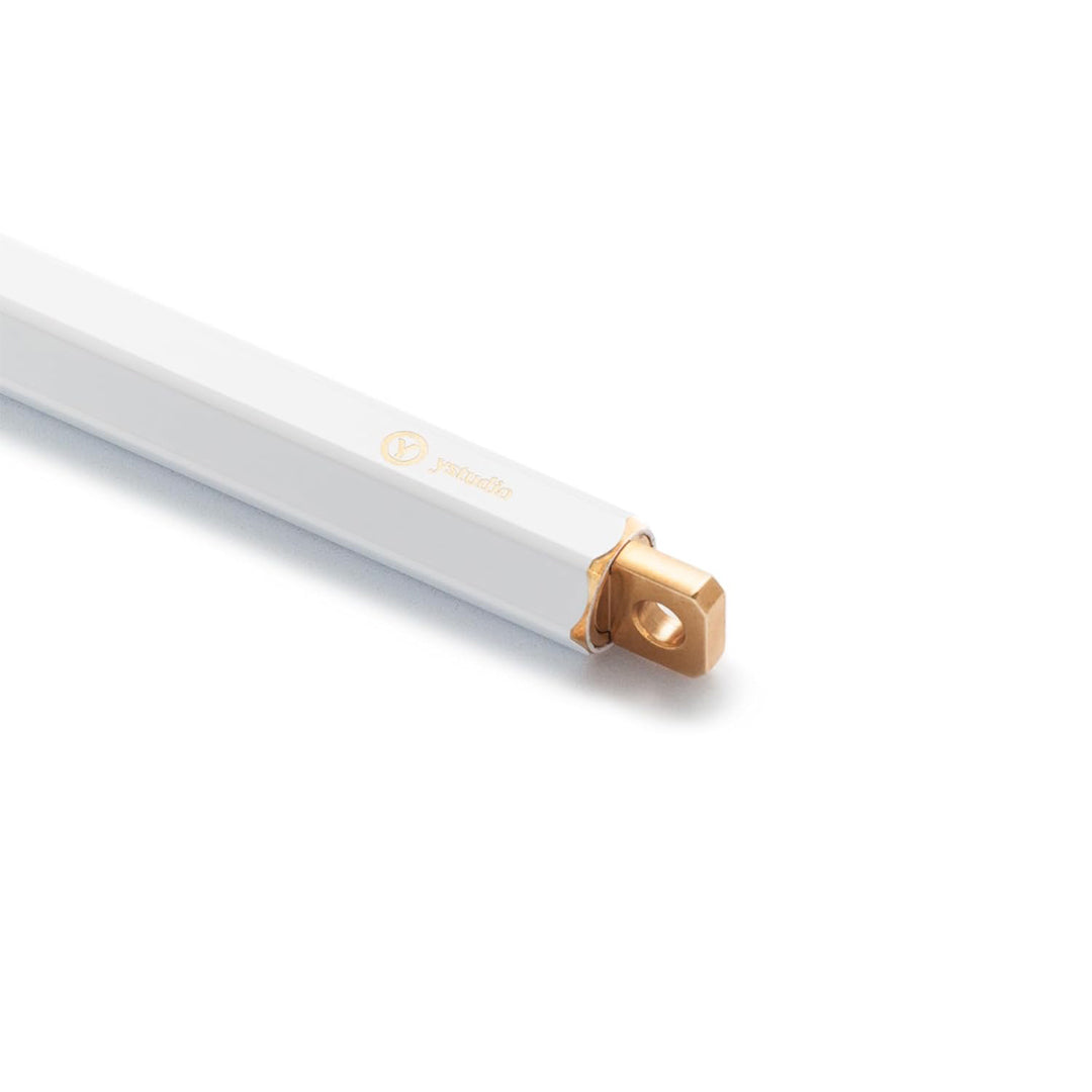 Ystudio | Ball Point Pen | White Portable | Classic Revolve Series | Metal Brass Body YSTUDIO
