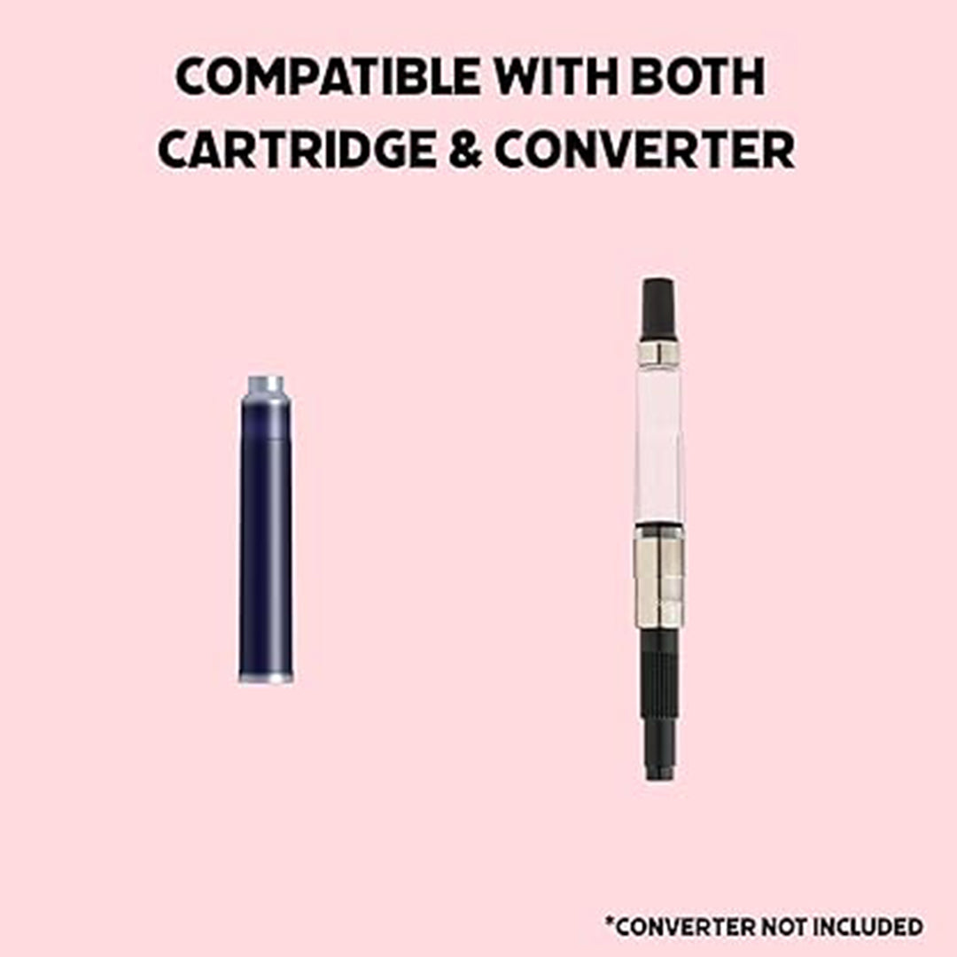 Scrikss Primeo Medium Nib Fountain Pen | 3 Cartridges Included | Stainless Steel Nib & ABS Body | Pink | in Blister Pack Scrikss