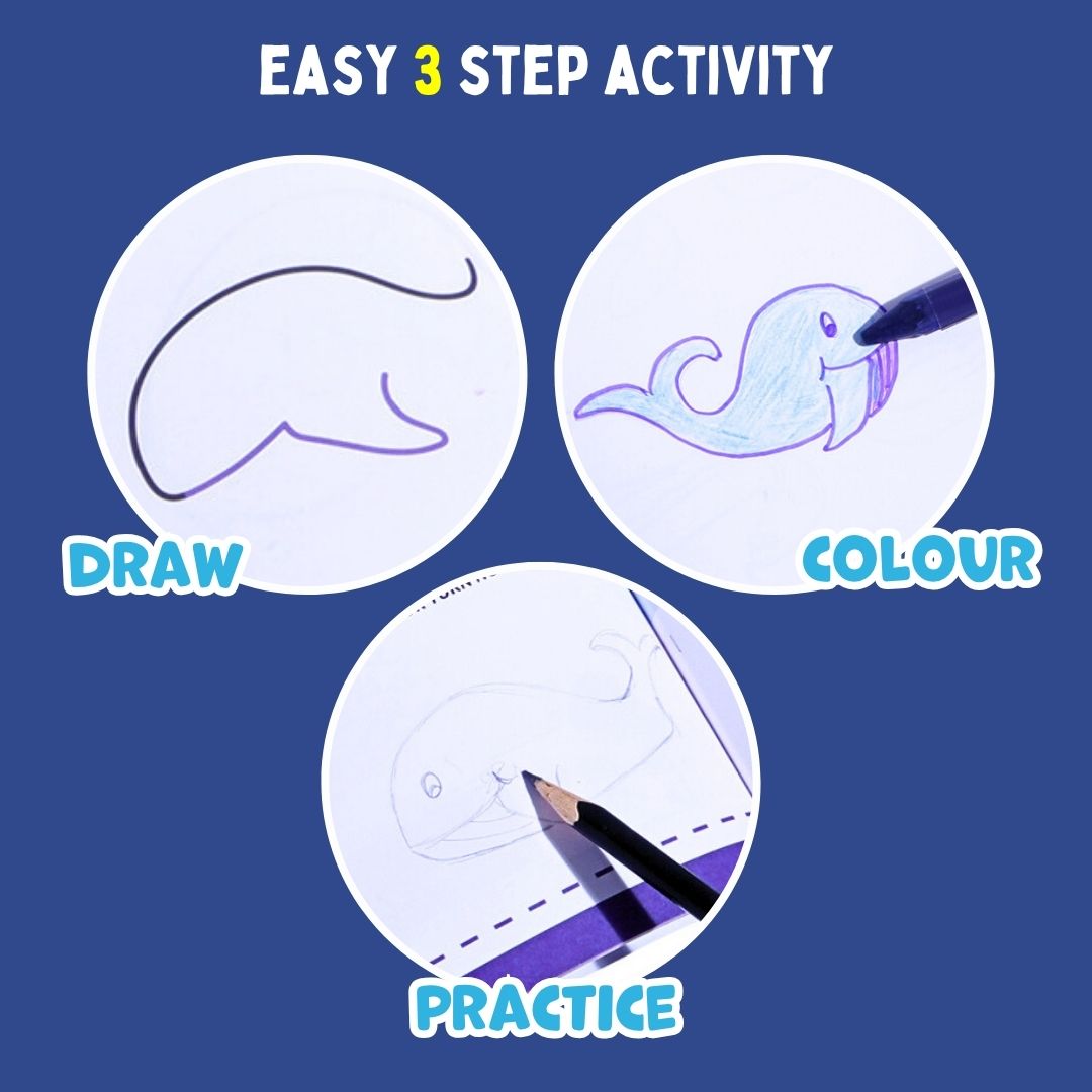 PepPlay Step By Step Drawing Book - Mystical Marine Life | Easy Drawing Practice for Kids | 5+ Years