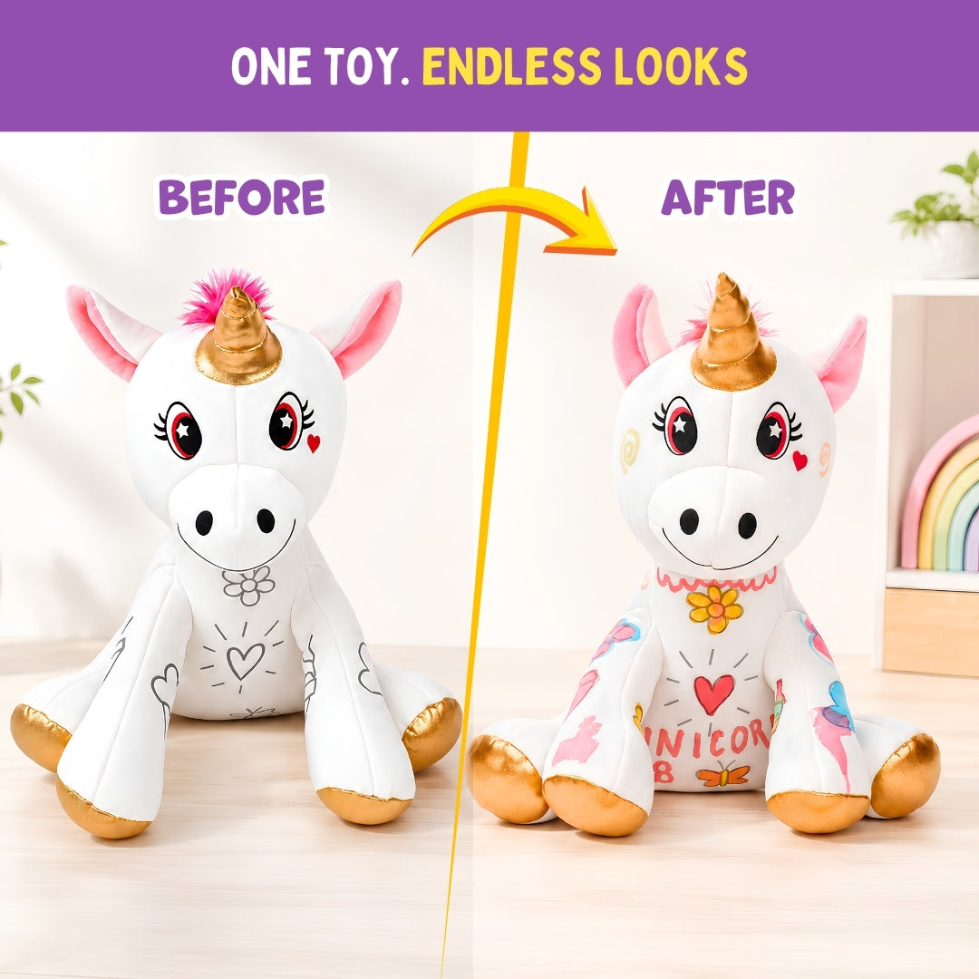 PepPlay Redoobles Doodle Unicorn | Wash, Colour & Reuse Fun | 3+ Years