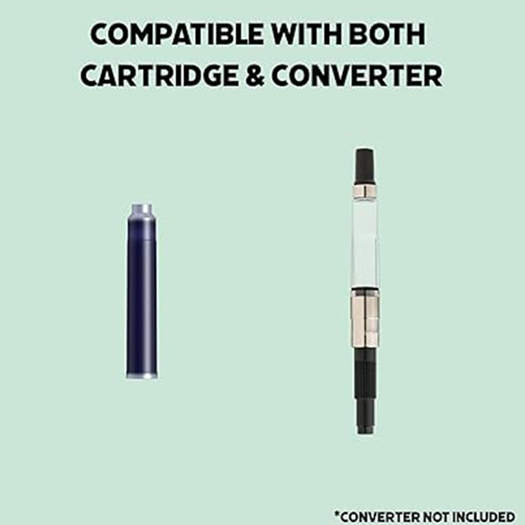 Scrikss Primeo Medium Nib Fountain Pen | 3 Cartridges Included | Stainless Steel Nib & ABS Body | Mint | in Blister Pack Scrikss