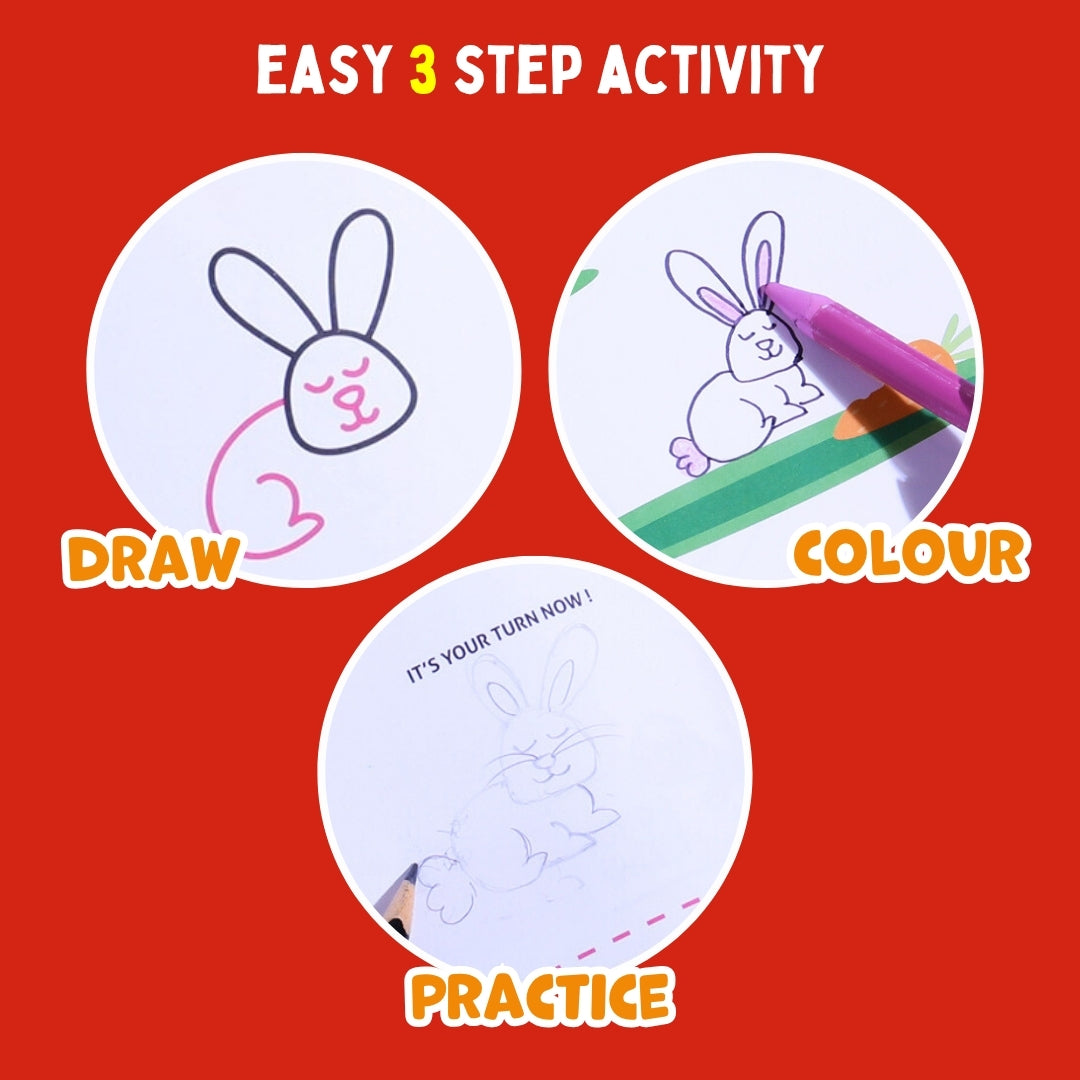 PepPlay Step By Step Drawing Book - Cute Farm Animal | Easy Drawing Practice for Kids | 5+ Years