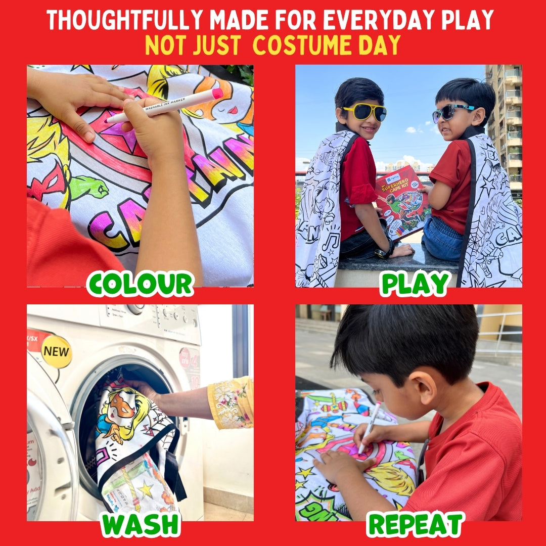 PepPlay Colour Your Superhero Cape | Colour, Wear & Pretend Play | 4+ Years