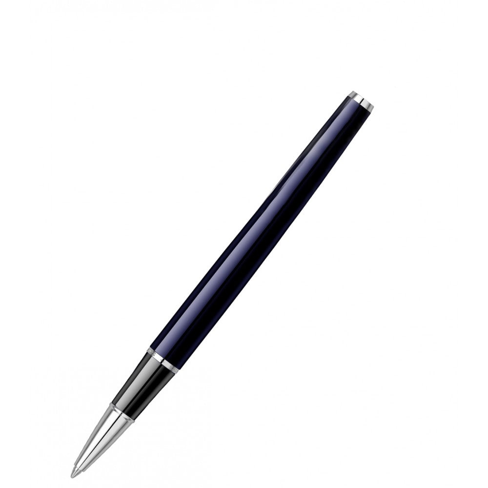 Scrikss | Metropolis Blue Barrel | Chrome Finish Cap | Roller Ball Point Pen Scrikss