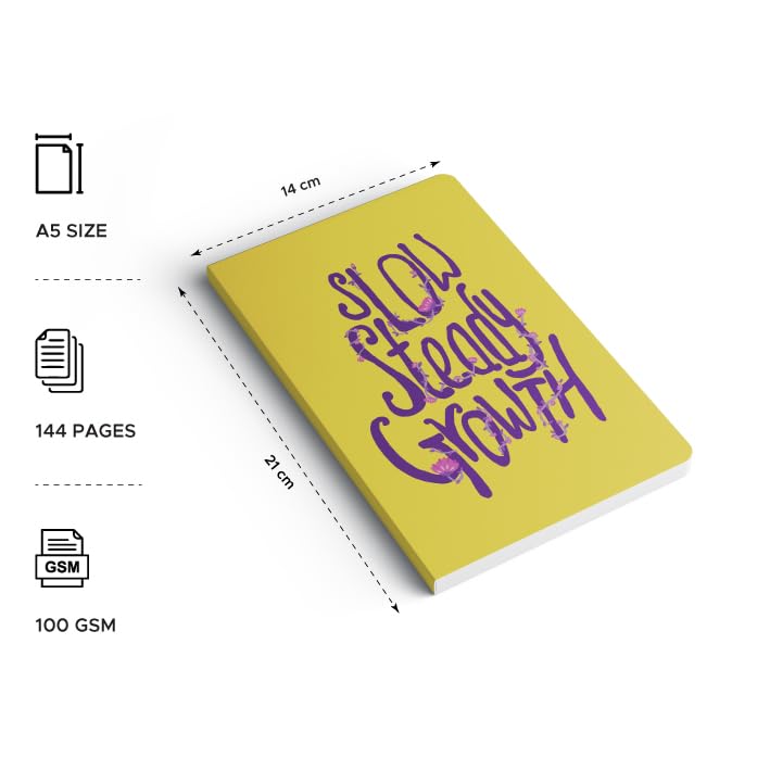 Factor Notes A5 Plain Notebook - Slow Steady Growth 90 GSM, 160 Pages Factor Notes
