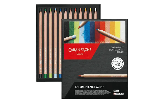 Caran d’Ache Luminance 6901 Set of 12 – Premium Artist Colour Pencils