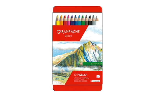 Caran D'Ache Artist Pablo Color Pencils 12 Shades