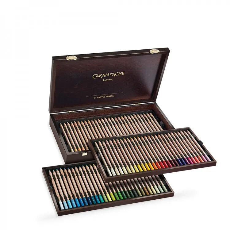 Caran D'Ache Artist Pastel Pencil Woodbox 84 Pcs