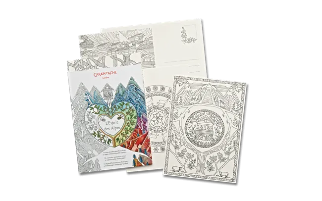 Caran D'Ache Colouring Postcards Esprit Des Alpes