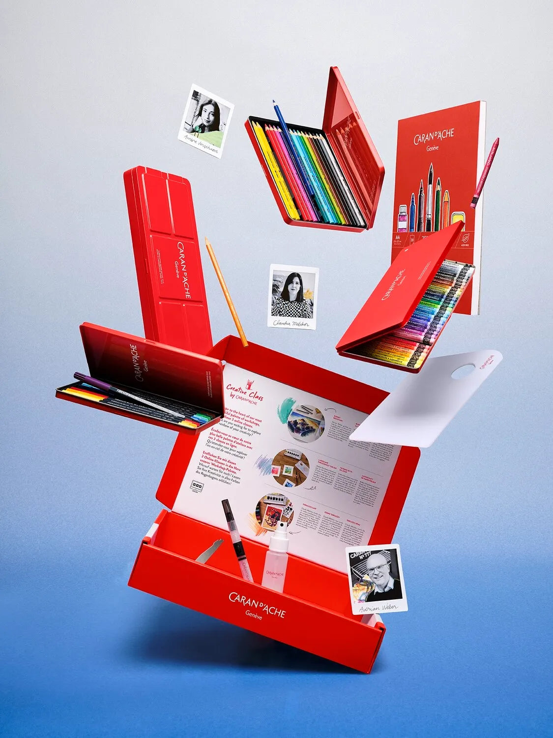 Caran D'Ache Creative Box: 9 Art Essentials with 3 Online Classes for Creative Exploration