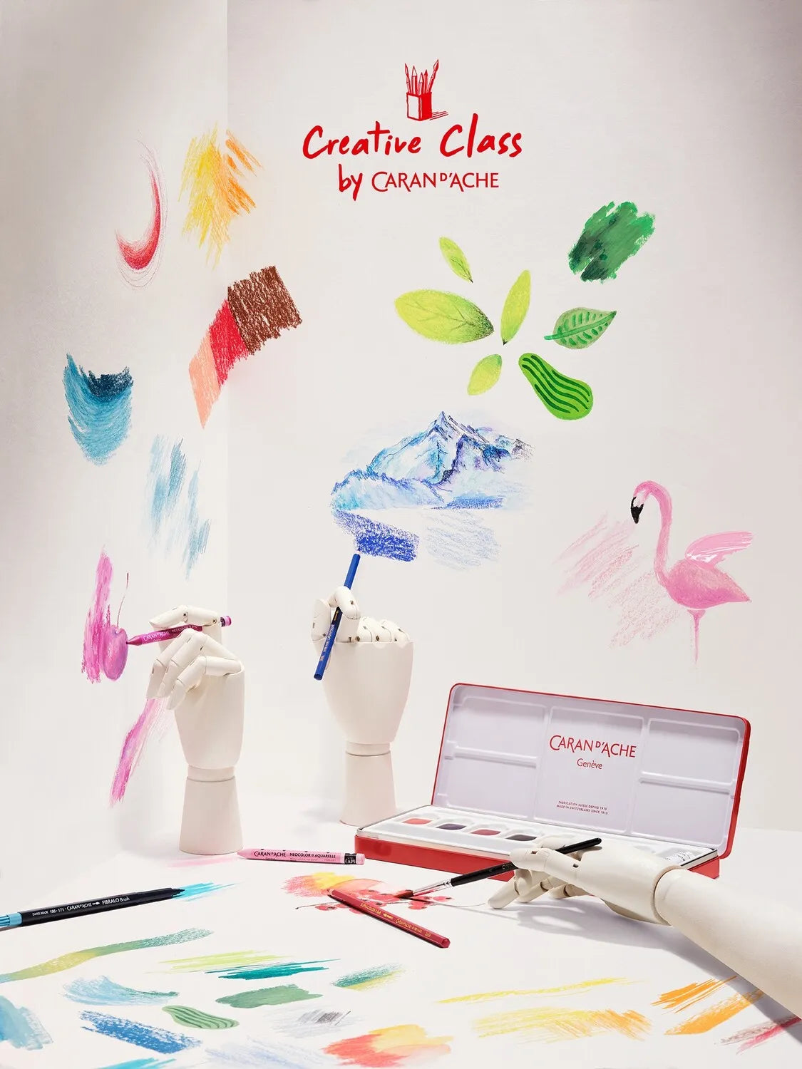 Caran D'Ache Creative Box: 9 Art Essentials with 3 Online Classes for Creative Exploration