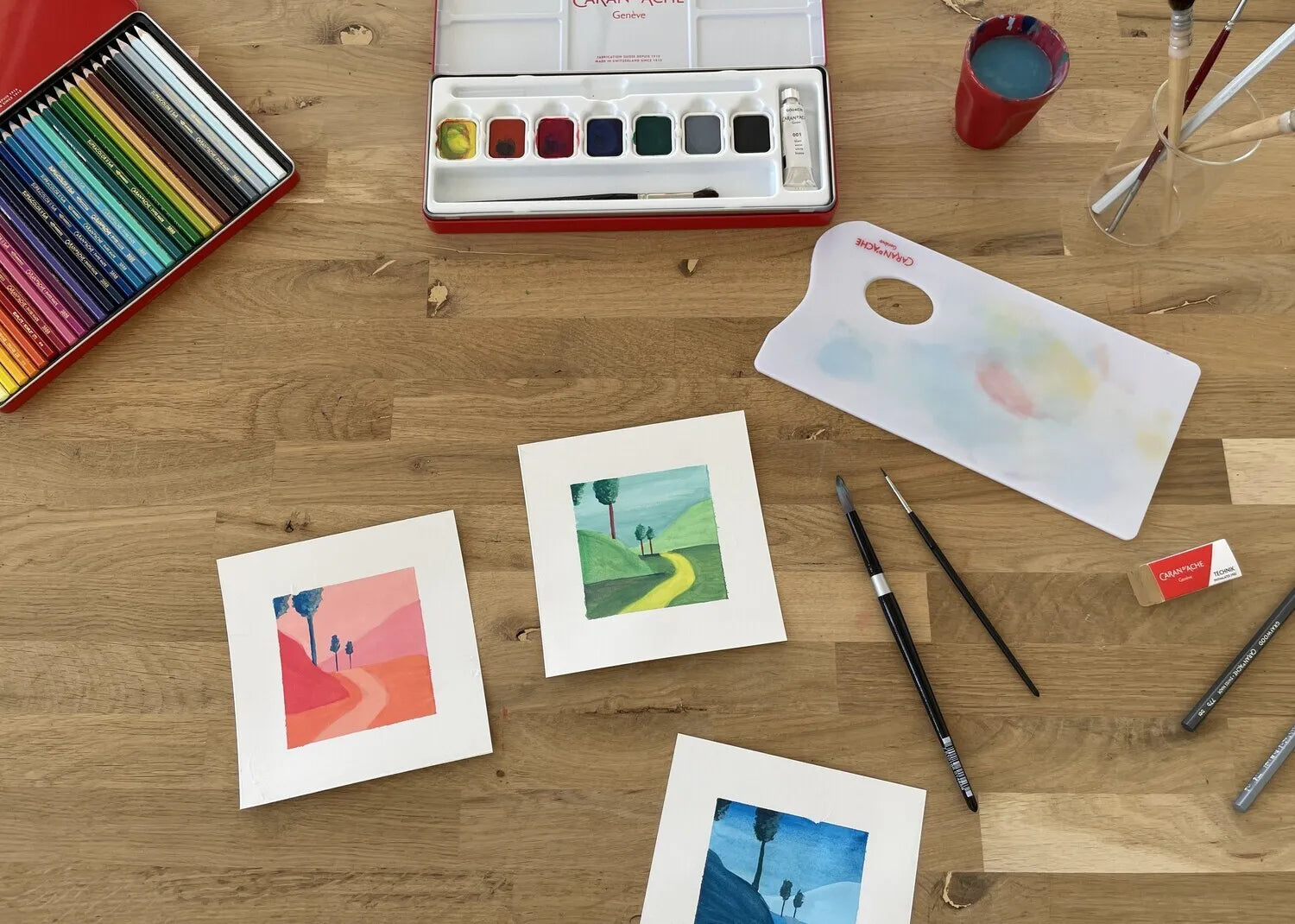 Caran D'Ache Creative Box: 9 Art Essentials with 3 Online Classes for Creative Exploration