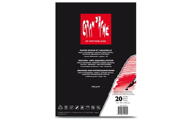 Caran D'Ache Pad Studio Quality 220 Gsm 20 Sheet