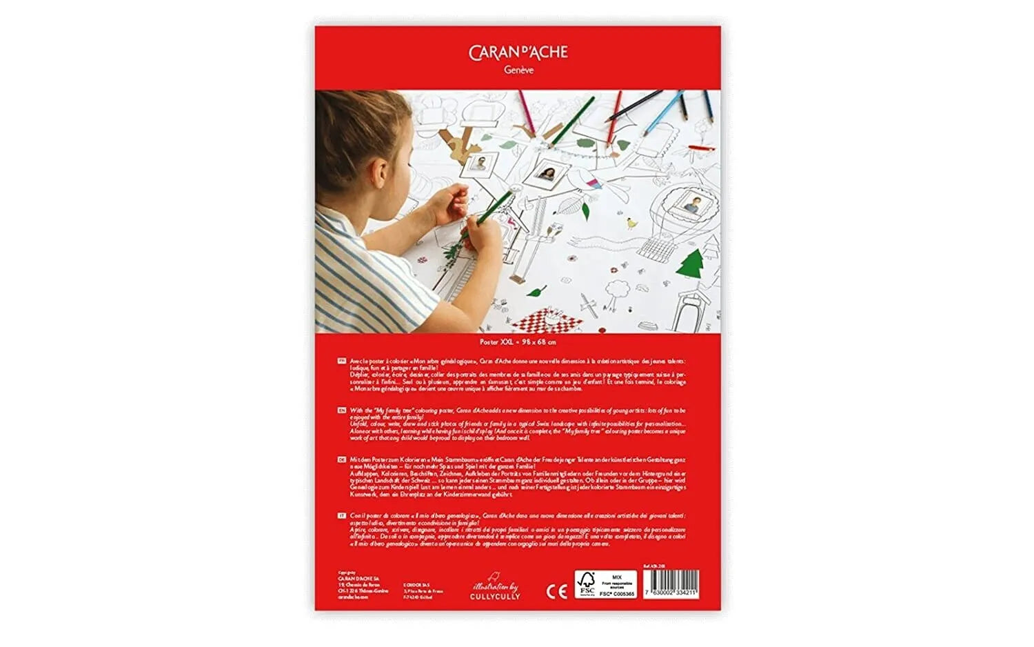 Caran D'Ache Family Tree XXL Poster 4 Pencils