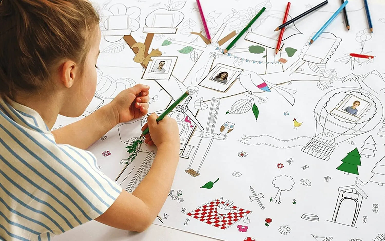 Caran D'Ache Family Tree XXL Poster 4 Pencils