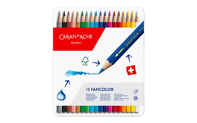 Caran D'Ache Fancolor Pencils Assorted 18 Pcs