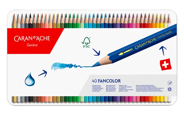 Caran D'Ache Fancolor Pencils Assorted 40 Pcs