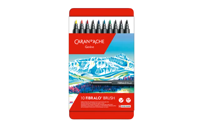 Caran D'Ache Fibralo Water Soluble Brush Pens Sets