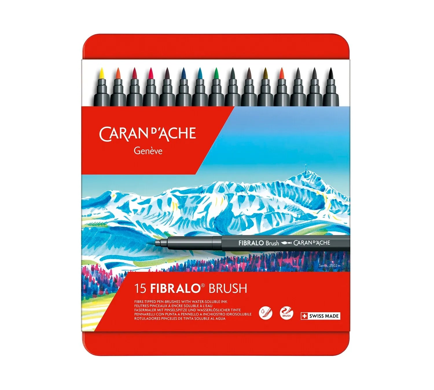 Caran D'Ache Fibralo Water Soluble Brush Pens Sets