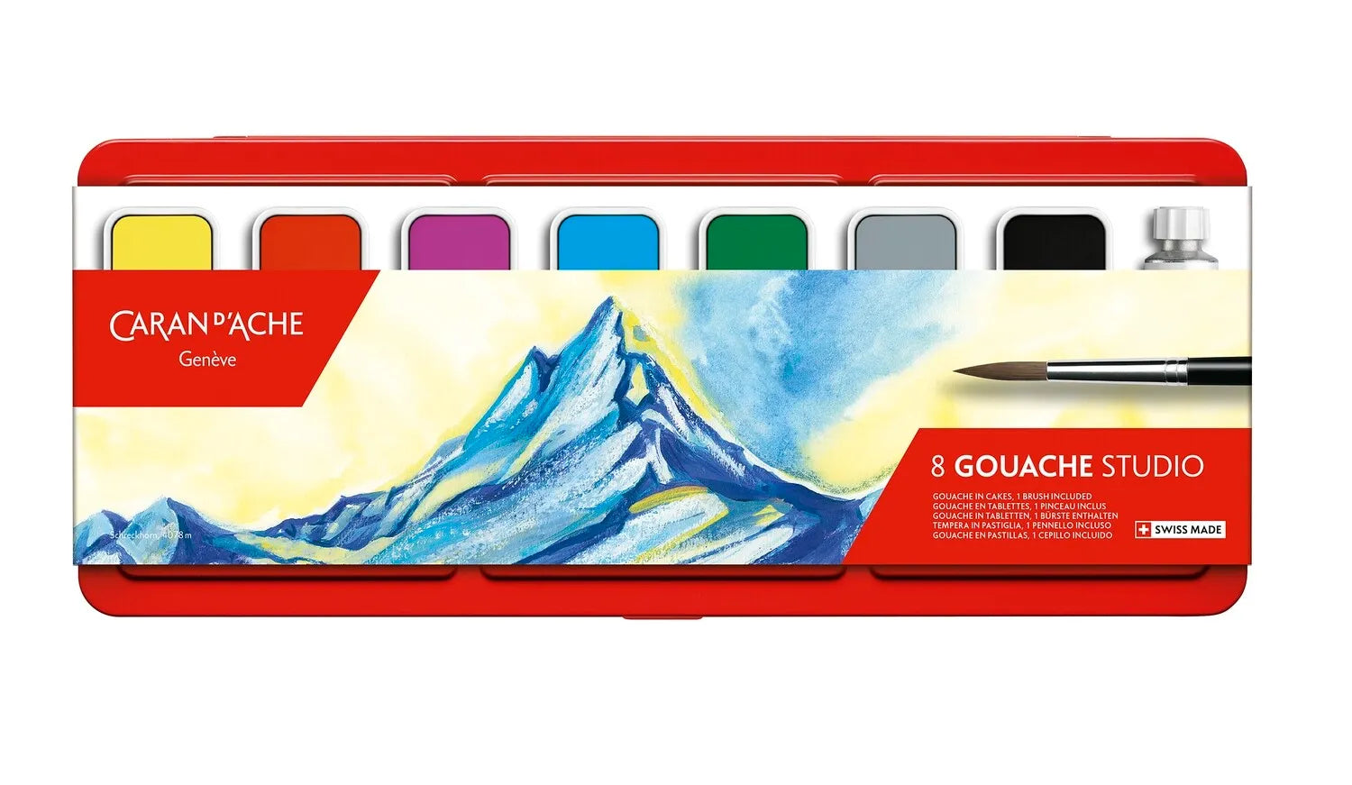 Caran D'Ache Studio Metal Box 8 Colour Tablets