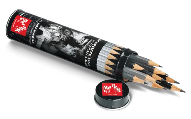 Caran D'Ache Grafwood Graphite Line: Box of 15 Hardness Degrees for Professionals