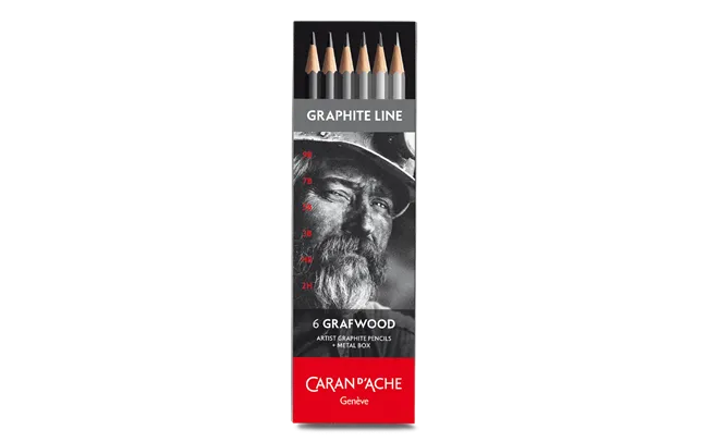 Caran D'Ache Grafwood Graphite Pencil Set: 6 Hardness Levels for Art & Design