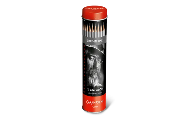 Caran D'Ache Grafwood Graphite Line: Box of 15 Hardness Degrees for Professionals