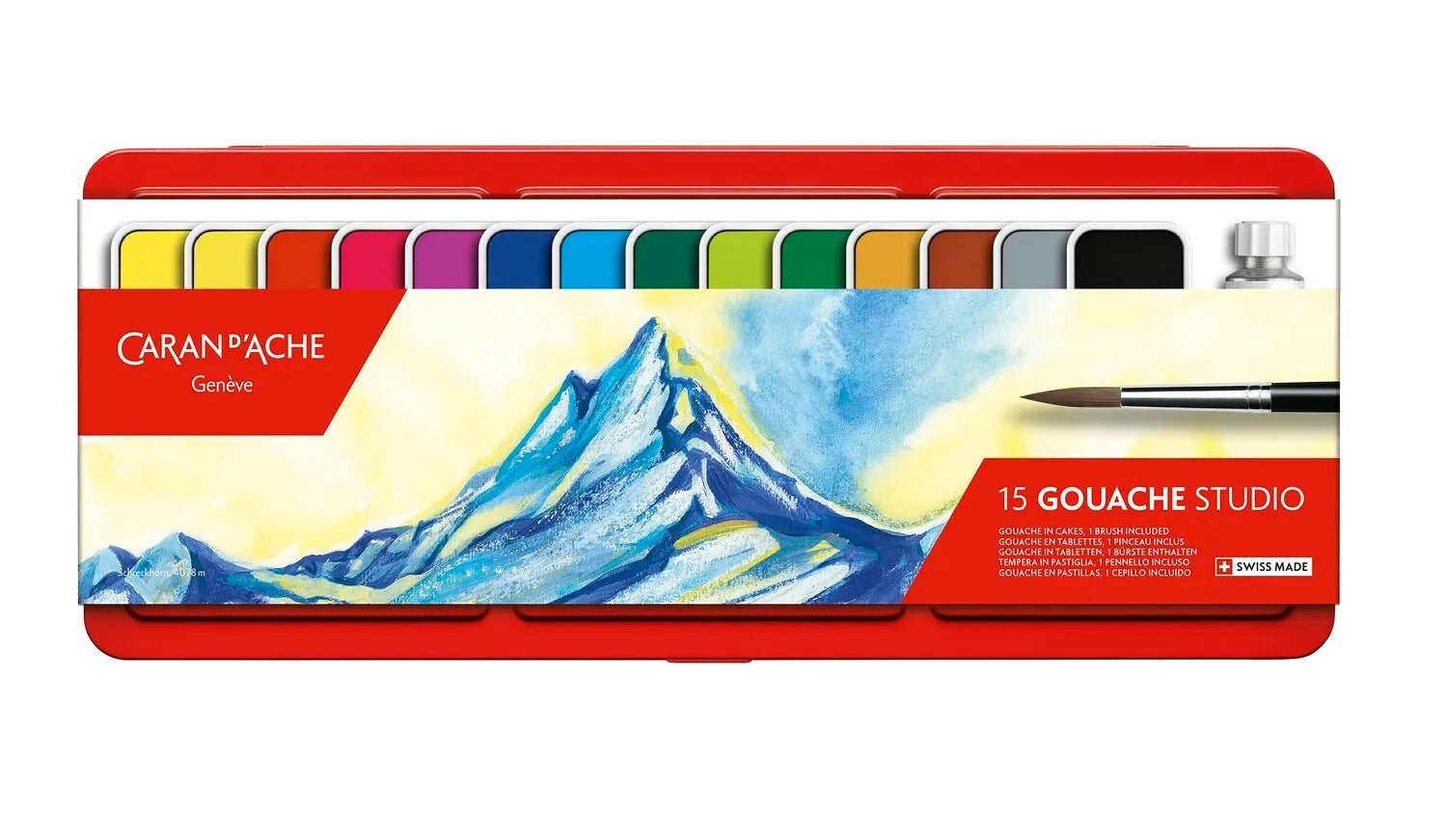 Caran D'Ache Studio Metal Box 15 Colour Tablets