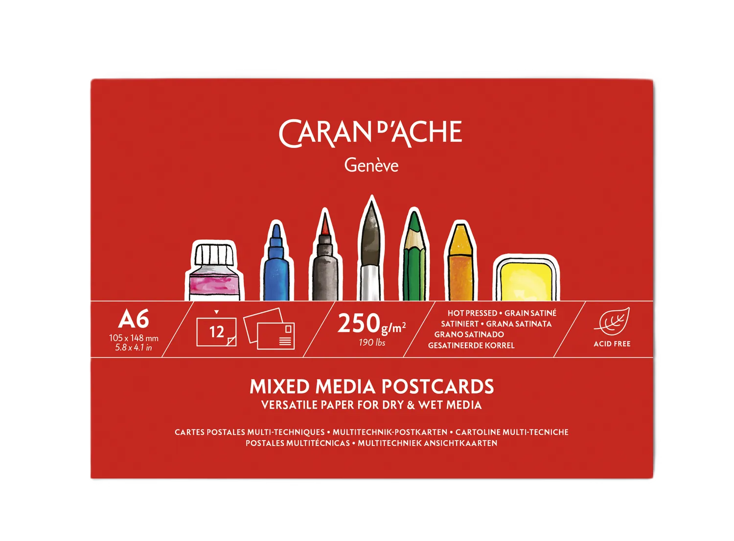 Caran D'Ache Mixed Media Postcards and Book