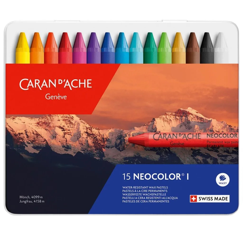 Caran D'Ache Neocolor I Metal Box 15 Colours Pastel Set
