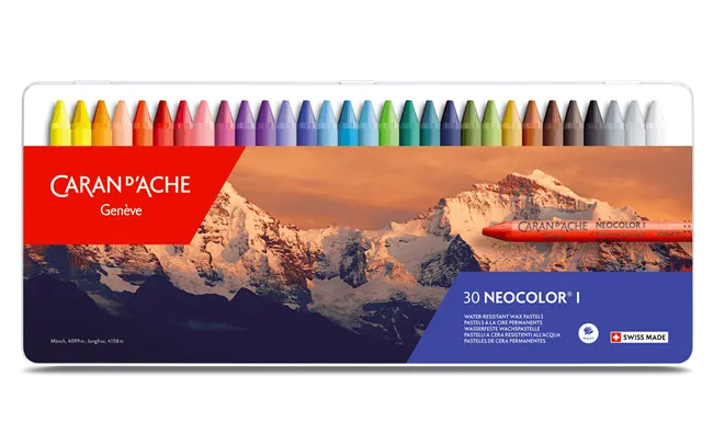 Caran D'Ache Neocolor I Metal Box 30 Colours Pastel Set