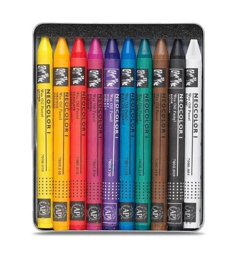 Caran D'Ache Neocolor I Metal Box 10 Colours Pastel Set