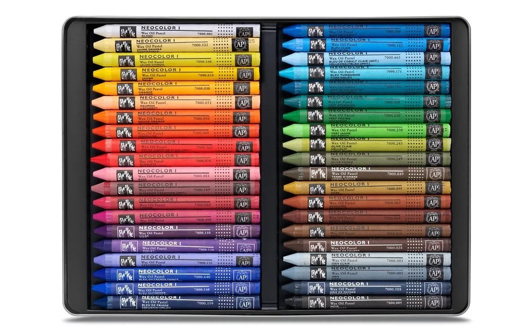 Caran D'Ache Neocolor I Metal Box 40 Colours Pastel Set