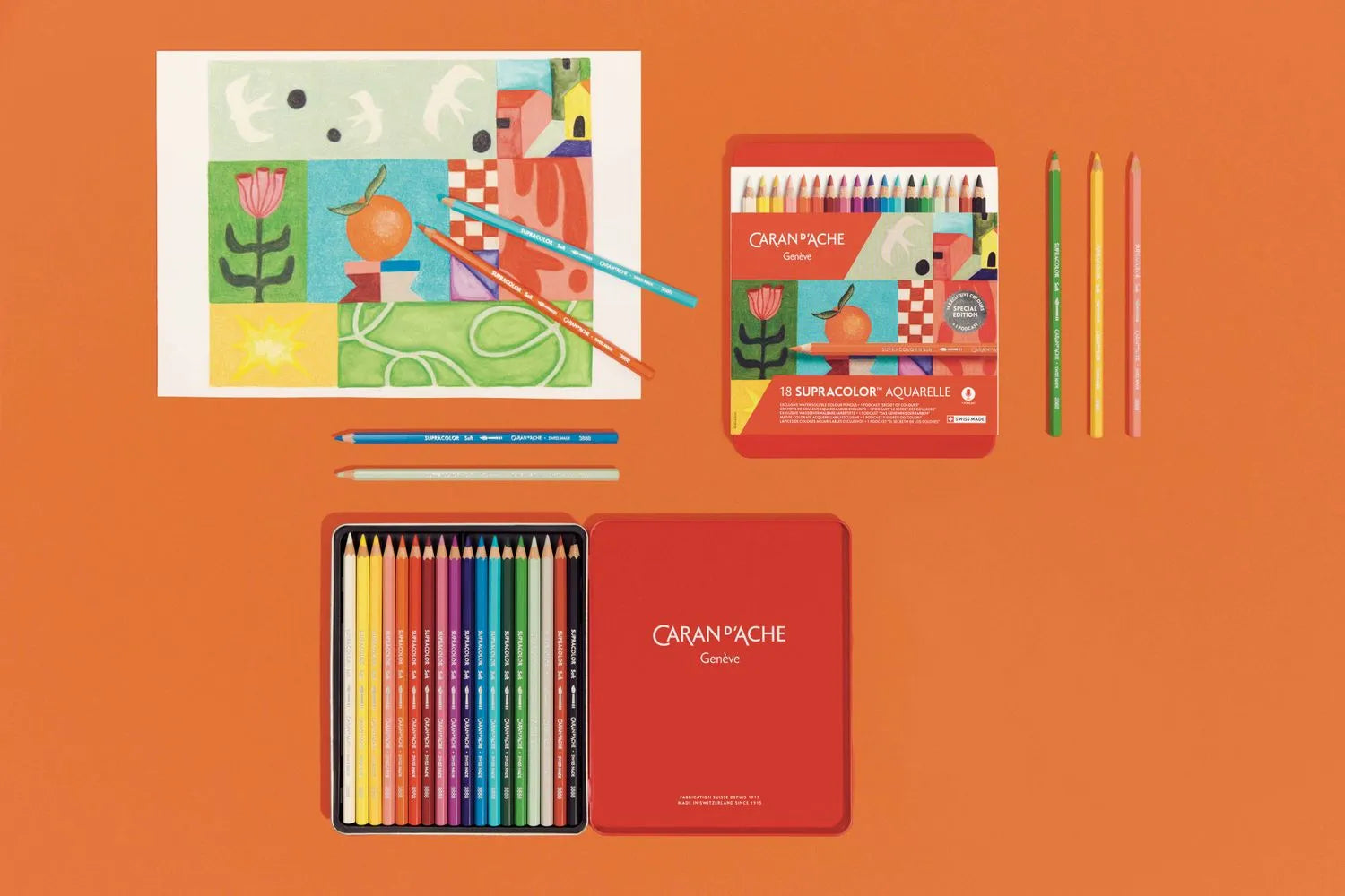 Caran D'Ache Special Edition Supracolor Pencils 18 Pcs Assortment-fsc