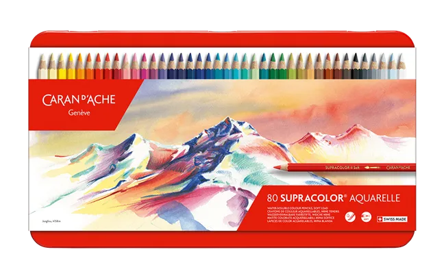 Caran D'Ache Supracolor Pencils Metal Box 80 Shades