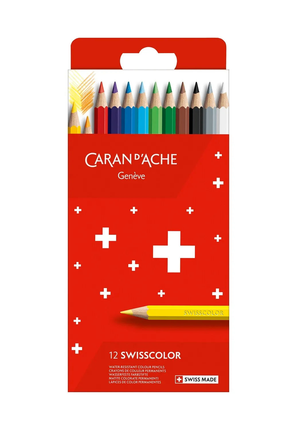Caran D'Ache Swisscolor Permenant Color Pencil 12 Shades