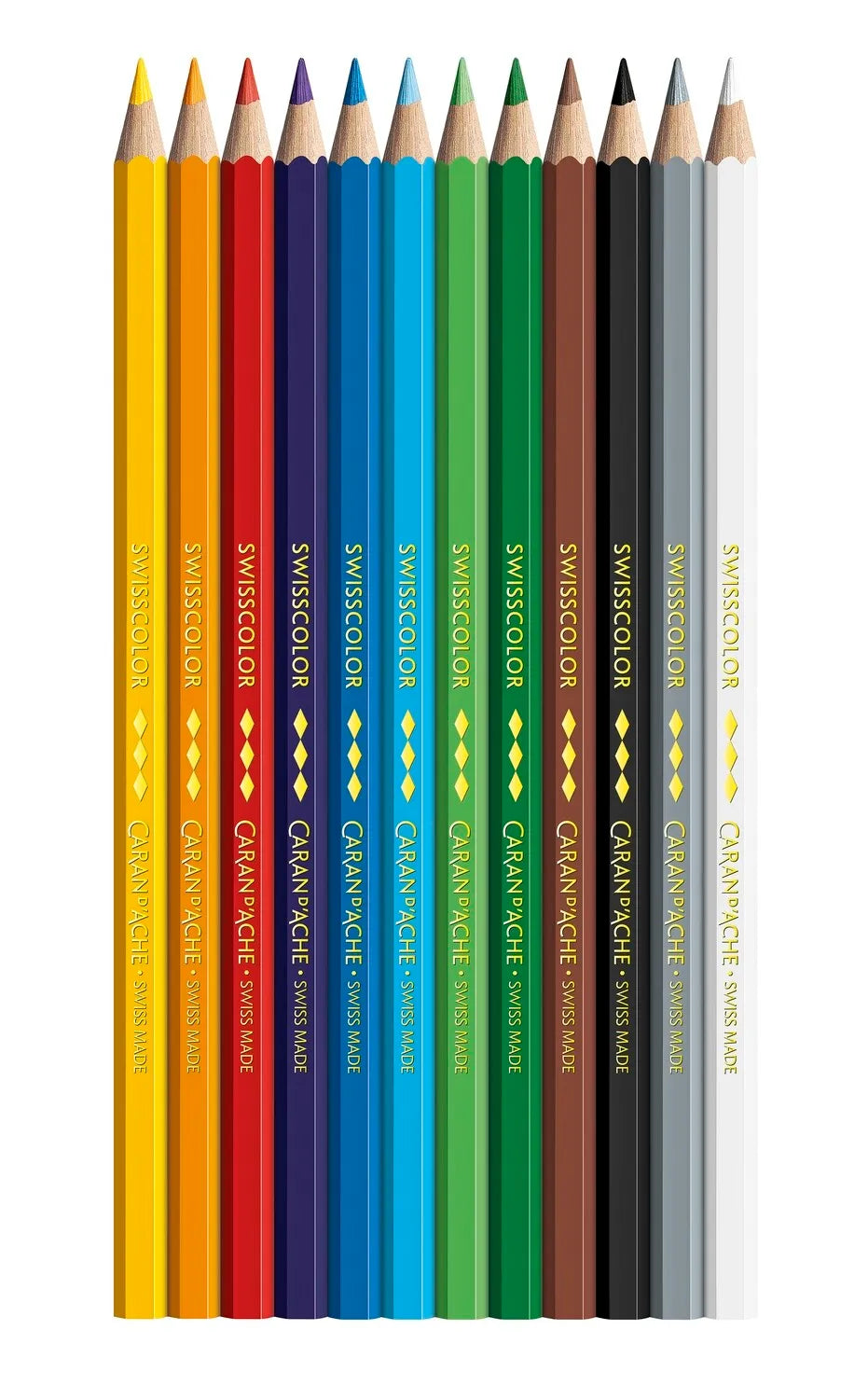 Caran D'Ache Swisscolor Permenant Color Pencil 12 Shades