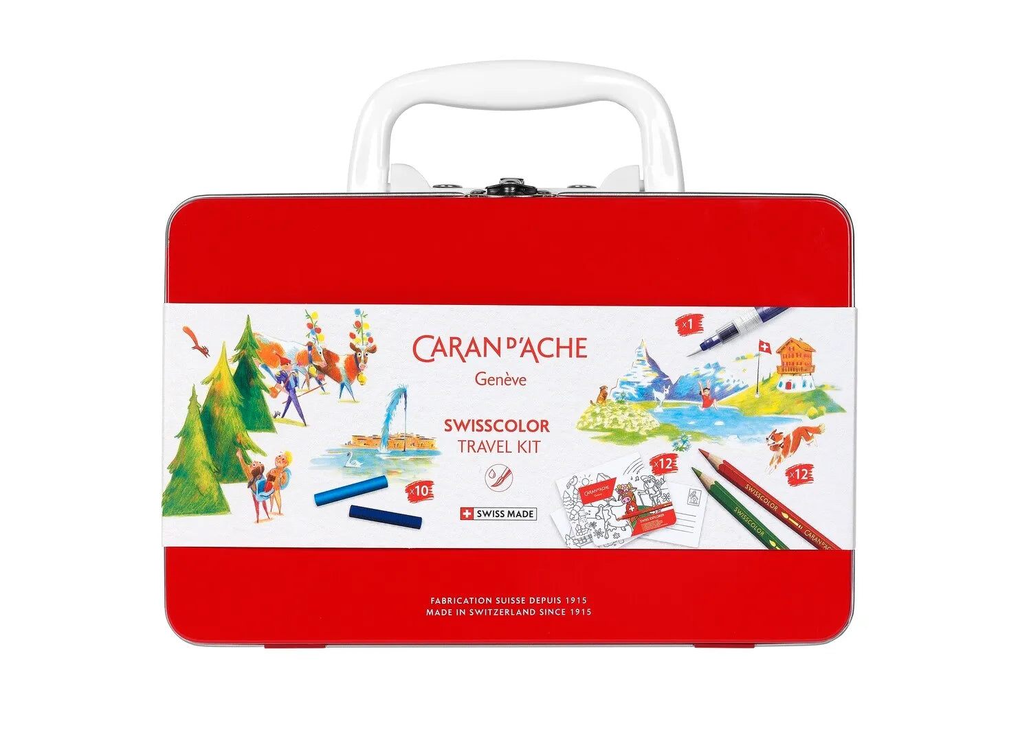 Caran D'Ache Swisscolor Travel Kit: Water-Soluble Pencils, Pastels & Creative Set