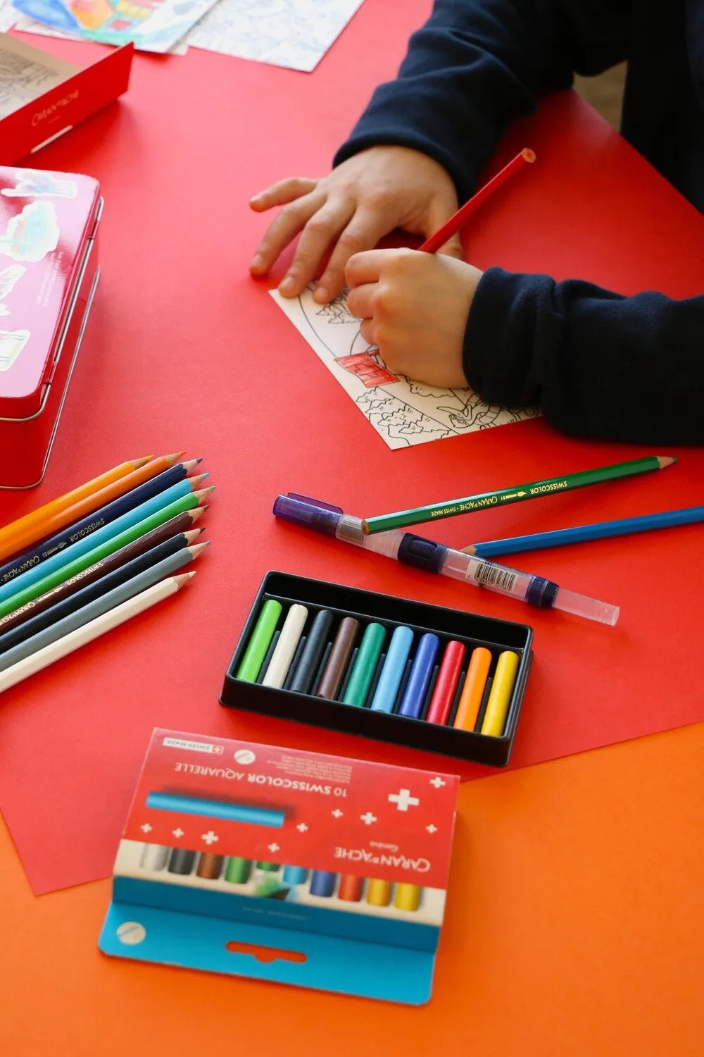 Caran D'Ache Swisscolor Travel Kit: Water-Soluble Pencils, Pastels & Creative Set